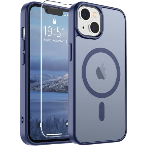 Image of SUPFINE Magnetic for iPhone 14 Case & iPhone 13 Case (Compatible with MagSafe)(Military Grade Drop Protection) Slim Translucent Matte Shockproof Phone Cover,Lavender Gray