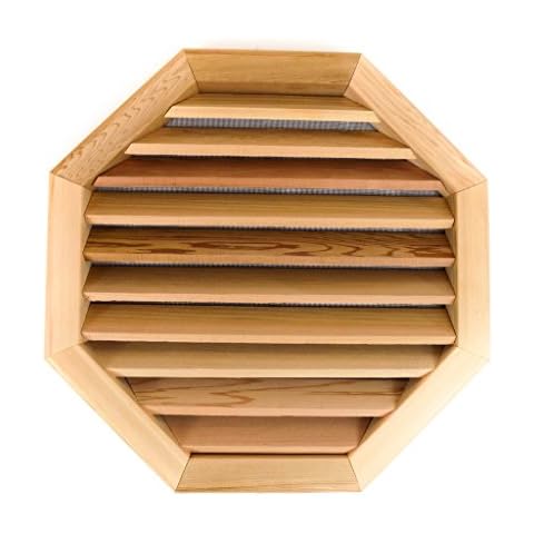 Miller Shingle Octagon Clear Cedar Vent, Flush Mount - 18 inch x 18 inch Cover