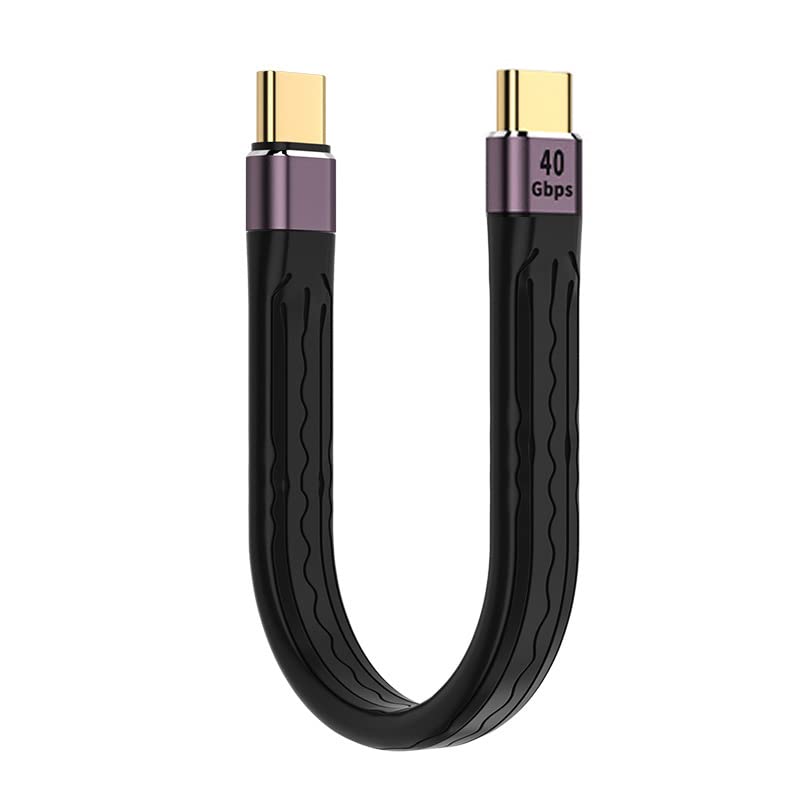 CY Type-C USB-C Male to Male USB4 40Gbps 100W 8K Flat Slim FPC Data Cable 13cm for Laptop Phone B0C3V58HTJ