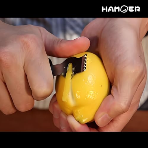 HAMOER Lemon Zester Grater Channel Knife Handheld for Bar Kitchen full Stainless Steel tool set
