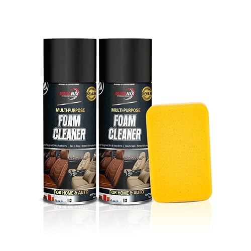 Image of MIKANIX Multipurpose Foaming Car Interior & Exterior Cleaner Foam Spray For | Car Seat | Dashboard | Shoes | Sofa | Vinyl Rubber | Doors, PU /Leather (Pack of 2)