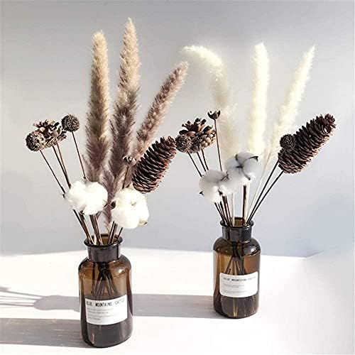 2 PCS Empty Amber Glass Vases 500 ml Bud Vases Apothecary Jars for Home Decor Centerpiece Wedding Bridal Shower Events Party