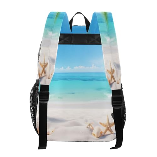 Sunny Beach Clear Backpack - Stadium Approved Large 15.7-inch Waterproof Transparent Bag for Sports, Concerts, Work, Travel#2063