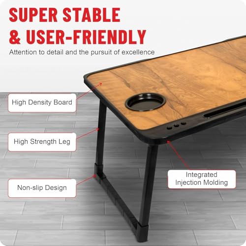 Image of Kids & Adults Study Table Bed Table Premium Laptop Table /Foldable and Portable Wooden /Writing Desk for Office /Home /School (Wood Mold Coted)