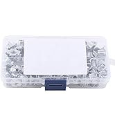 Drive-in nuts, four-prong T-nuts set, galvanised carbon steel, 90 pieces, various views.