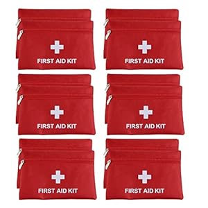 12 Pack Small First Aid Kit Bag Empty, First Aid Bag Pouch Bag for Home Office Car Businesses Camping(Empty Bag)