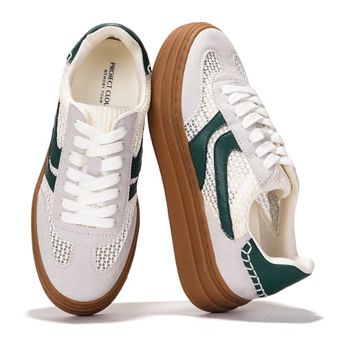 Image of Project Cloud Platform Sneakers for Women Footwear - Memory Foam Insole Womens Shoes, Lightweight and Non-Slip Sole Lace Up Fashion Sneakers for Women 2026 (Volley)