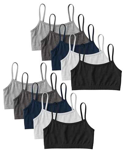 Andrew Scott Girls Cotton Stretch Cropped Cami Training Bra | Pack of 10