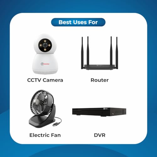 Image of Trueview 5V 1A Power Adapter for CCTV Camera | BIS Certified | 2.1mm DC Pin | 1 Meter Cable | AC to DC Adapter | White