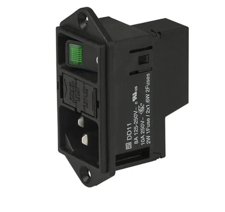 DD11.0124.1111, AC Power Entry Modules Green Illumination QC 10A No Drawer