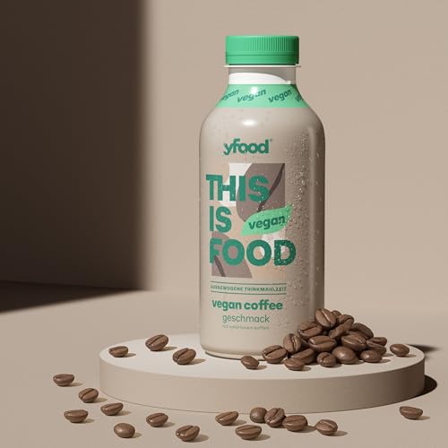 yfood Drink Vegan Coffee, 12 x 500 ml für unterwegs & stressige Tage - vollwertig & ready-to-go mit 26 g Protein, Vitaminen und Mineralstoffen - inkl. 3 € Pfand