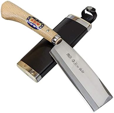 Handmade Hatchet in TOSA, Japan 165mm with Original Case, Blade Edge : Shirogami Steel, Double Bevel