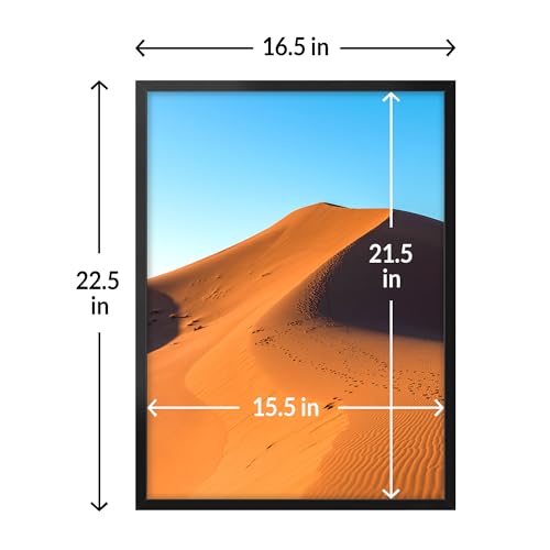 LaVie Home 16x22 Picture Frame for Wall Display, 16x22 Black Picture Frame with HD Plexiglas, 16 x 22 Poster Frame 1 Pack, Display Frame for Vertical or Horizontal, Classic Collection