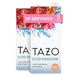 TAZO Iced Passion Concentrate, Herbal Fruit Tea, Caffeine Free, Easy-to-Serve for Everyday Refreshers and Mocktails, 32 oz Carton (Pack of 2)