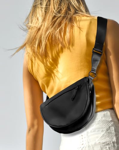 Crescent Bag for Women and Men, Fashion Medium Nylon Folding Crescent Moon Bag Single Shoulder Bag with Adjustable Strap2
