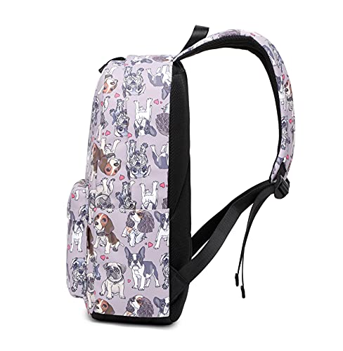 Wadirum Kinder Niedlich Schule Buchtasche Leichtgewicht Rucksack für Kinder Hund