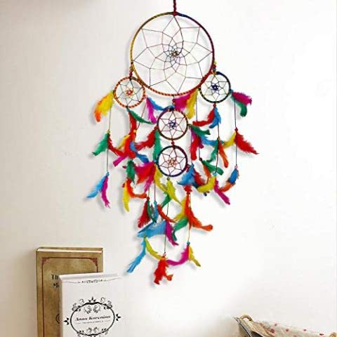 Dream Catcher Dreamcatcher Colorful Handmade Wall Art for Bedrooms, Office, Balcony, Outdoors, Garden,Parties, Weddings, Home Wall, Hanging Design, Brings Positive Energy (Big Blue) (Big: MultiDC)-image-13