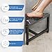 Corner Shower Stool for Shaving Legs - Black Small Bamboo Foot Rest Inside Shower 12