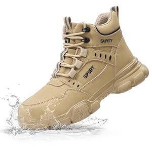 Waterproof Work Boots for Men Women Lightweight Steel Toe Boots Comfortable High Top Safety Shoes Steel Toe Shoes for Men Indestructible Construction Boot Work Shoe