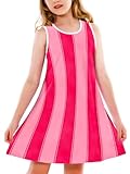 Halloween Dress Girl Pink Stripes Sleeveless Sundress Classic Town Party Tshirt Dress 5-6 Years