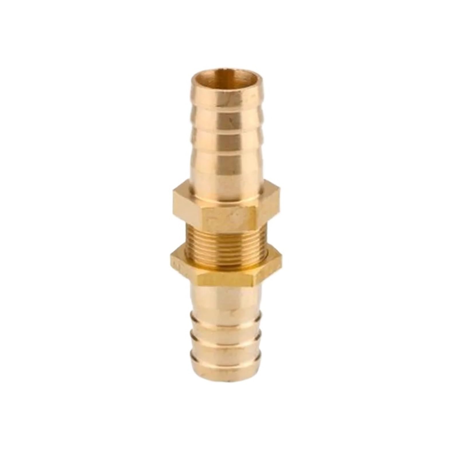 Brass Barb Pipe Fitting Copper Pipe Hose Barb Bulkhead Brass Barbed Tube Fitting Coupler Connector Adapter Through-Plate Joint to clamp Barb(10mm)
