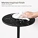 YATINEY Round Side Table, Tall Drink Table for Small Spaces, Pedestal Style Coffee Martini End Table in Living Room, Bedroom, Dormitory, Marble Black and Black ET30BM