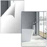 Olicky 2 Pcs Self Adhesive Mirrors Sheets, A4 Acrylic Mirror Tiles 2mm Thick Acrylic Wall Adhesive Mirrors for Bathroom, Bedroom, Home Decoration
