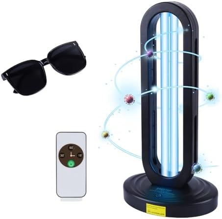 Home Disinfection Device, UV Light Sanitizer,UVC Light for Room,Ultraviolet Light for Halo Clean UV Light sanitizer with 3- Speed Timing and Remote Control,38W UV Lamp for Room
