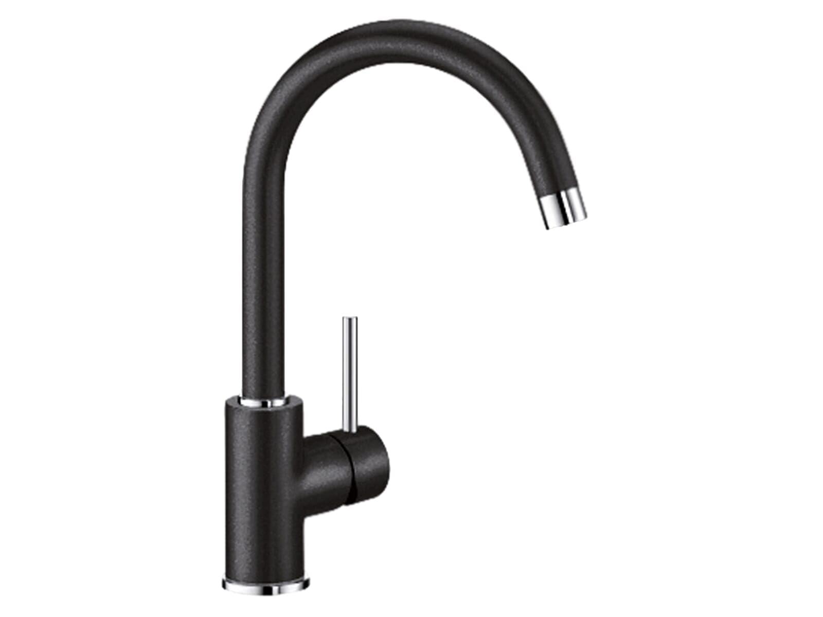 Blanco Mida Single Lever Kitchen Tap In Antracite Black Silgranit 4020684598699