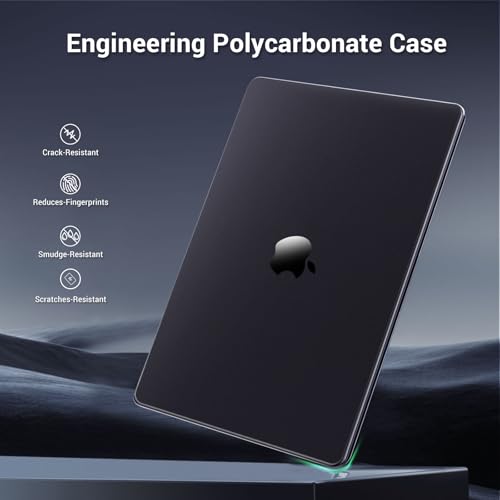 Image of MOSISO Compatible with MacBook Air 15 inch Case M5 M4 M3 M2, Black Clear | Ultra Thin Hard Case,Precision Color & Anti-Fingerprint -Compatible with MacBook Air 15.3 inch A3241 A3114 A2941 2026-2023