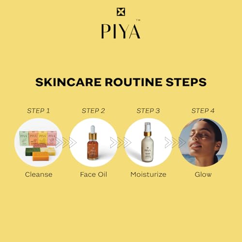 Image of Piya Face Lotion - Brightening & Hydrating Daily Moisturizer with Turmeric, Bakuchiol, Aloe & Squalane (Pack of 3)