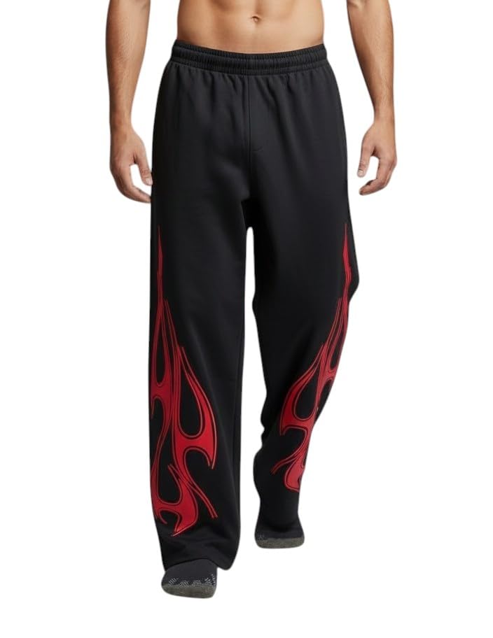 thread monk Red Flame Unisex Flame Graphic Lower | Sweatpants – Oversized Streetwear Lower for Men & Women | Cotton Flame Print Pants-picture-35