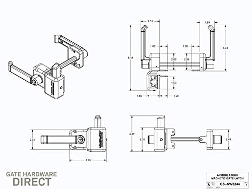 Black Nylon Polymer Key Lockable Magnetic Armor Latch | Keyed Alike | Nw6244-Sd-Fb-Ka #TOP4