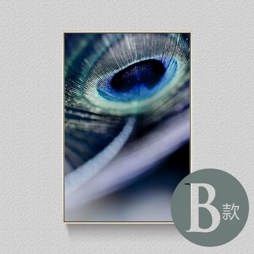 Affiches Toile Plume de Paon Bleu KEBIA : Solution Grand Mur Vide Salon