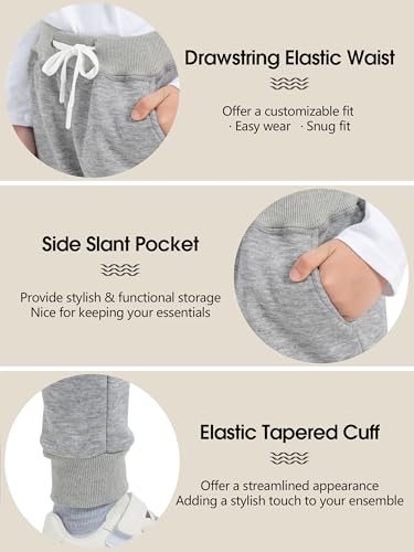 Resinta 3 Pack Kids and Toddlers Boys Pull-On Fleece Sweatpants Active Joggers Pants Basic Track Pants for Boys2