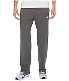 NIKE Sportswear Men's Open Hem Club Pants, Charcoal Heather/White, Large