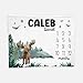 Moose Milestone Blanket, Baby Throw, Personalized Infant Wrap, Monthly Boy Blanket, Forest Moose Growth Tracker Keepsake, Soft Flannel Photography Background Prop