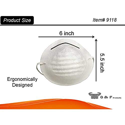 Image of G & F Products G & F 9118 Disposable Non-Toxic Dust and Filter Mask for cleaning, 50 Mask Value Pack (Pack of 3)
