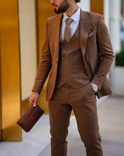 Mens Suit 3 Piece Slim Fit Suit Double Breasted Suit Men Wedding Prom Suits for Men2