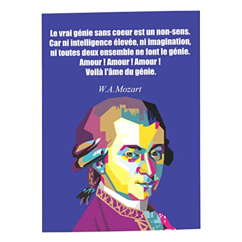 Poster Mozart cadeau idéal pour musicien et amateur d'art textuel