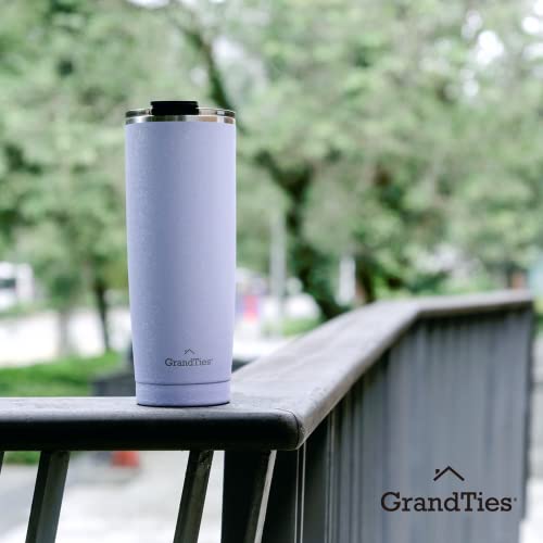 Grandties Insulated Coffee Tumbler Cup W/Tritan Lid | Leak Proof, Reusable, Double Walled Vacuum Stainless Steel Travel Mug | Thermal Cups For Hot And Cold Drinks | 20Oz | Sanctuary, Snowy Texture #TOP5