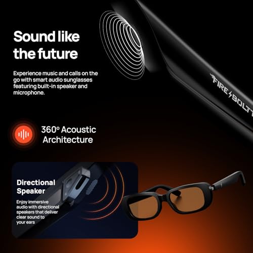 Image of Fire-Boltt Fire-Lens Crux Smart Glasses, Bluetooth Calling & Open-Ear Bluetooth Sunglasses with HD Sound & Smart Audio Touch Controls Voice Assistant (Siri /Alexa /Google), Fast Charging for Men & Women