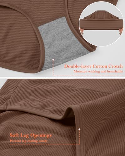 J-pone Womens Underwear Cotton High Waisted Strech Soft Full Coverage Briefs Ladies Postpartum Panties 5 Pack4