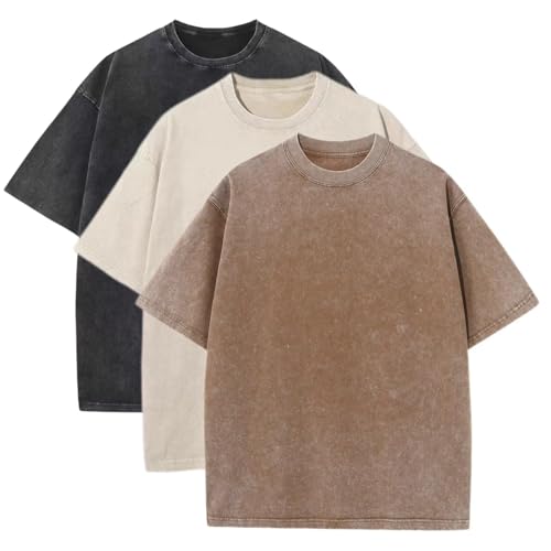 3 Pcs Oversized T shirts for Women Casual Vintage Baggy Boxy Short Sleeve Cotton Tee Shirts Loose Fitting Tops