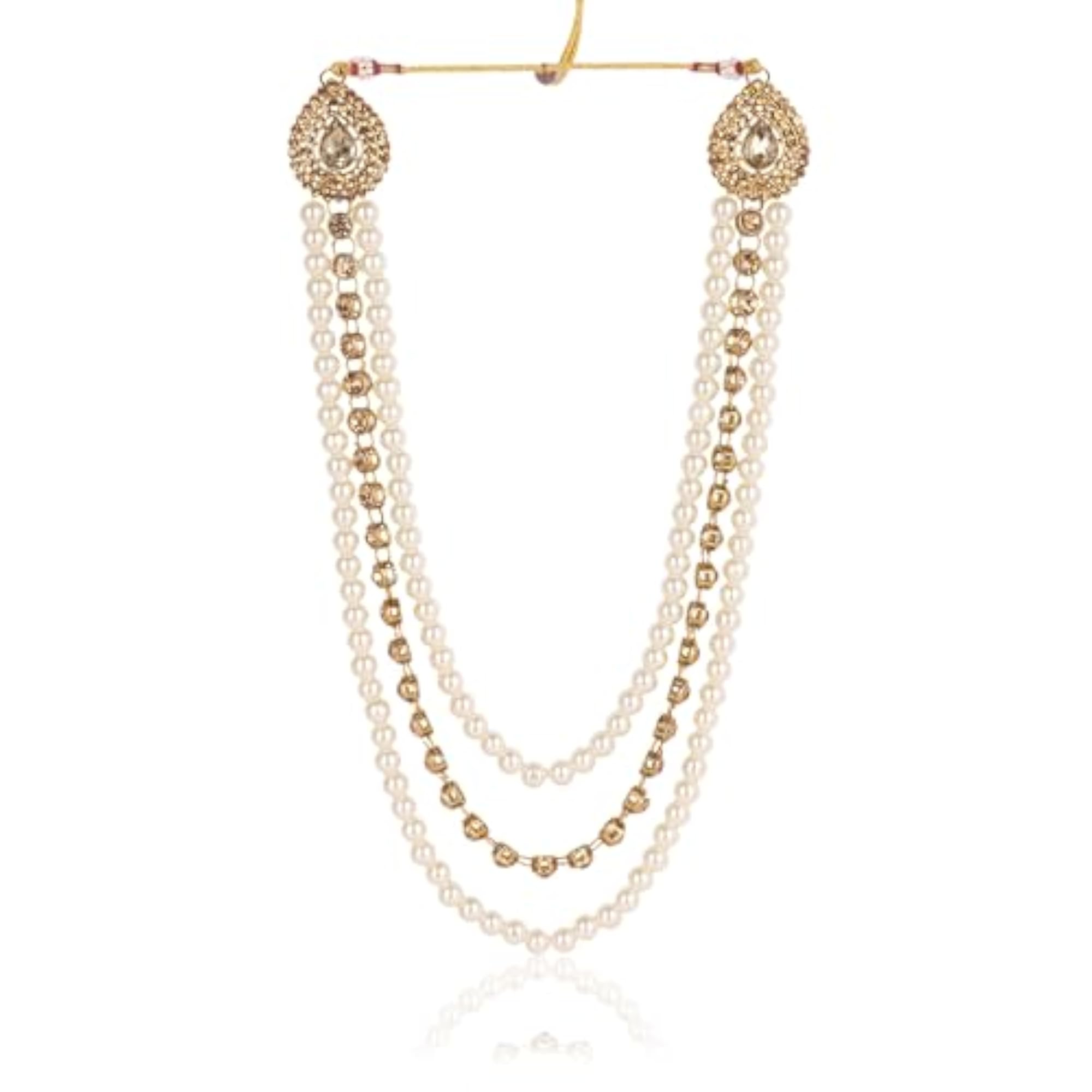 Men's Dulha Sherwani Necklace & Brooch Set for Weddings