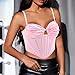 Mocure Women's Sexy Sleeveless Boned Satin Bustier Push Up Spaghetti Strap Corset Going Out Crop Top Clubwear - L