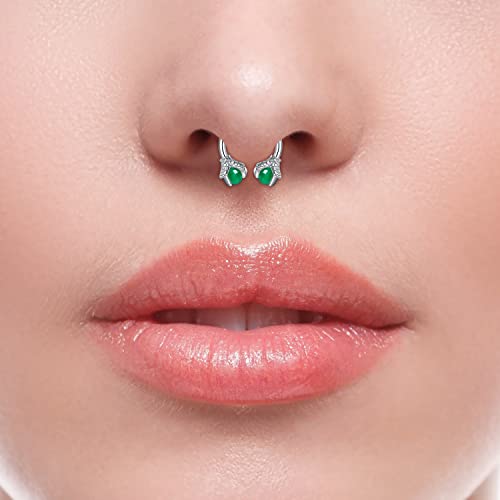 Jforyou Dragon Claw With Synthetic Gemstone Helix Cartilage Tragus Daith Forward Helix Earrings Piercing Jewelry For Women And Men Green Jade Stone #TOP4