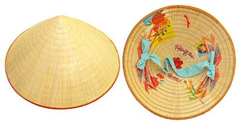 Vietnamese Hat - Traditional Straw Coolie Hat (Non La) Beige
