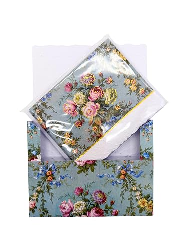 Image of Poster Foundry Garden Floral Boxed Note Cards by Carol Wilson. 10 embossed 4x5 Die-Cut Notecards and Matching Envelopes in Decorative Gift Box with Magnetic Flap. NCP2507