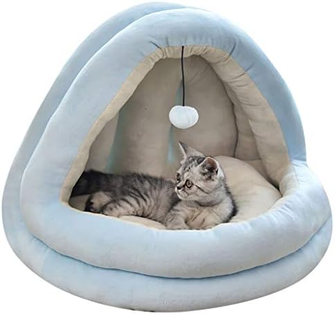 Amazon ペット用品猫の家秋と冬のユニバーサルキャットベッドペットベッド 冬用 可愛い 猫ベッド 洗える 犬ベッドおしゃれ ふわふわ あったか 犬小屋 猫 犬ベッド 寝袋 保温防寒 人気 ペットハウス ソファ ブランケット犬 ドーム型 室内用 ねこベット ふんわり チェア
